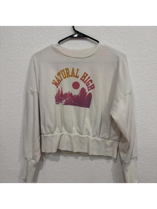 NATURAL LIFE Tops - Natural Life cream graphic sweatshirt featuring a colorful orange and purple